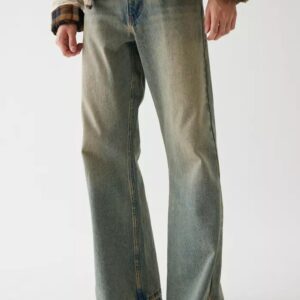Grey Washed Bootcut Jeans
